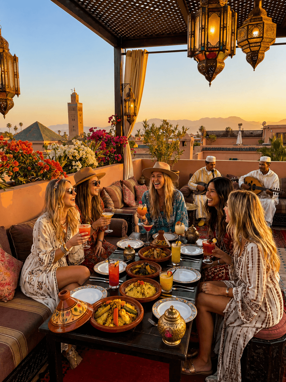 Reserved table at a Marrakech restaurant