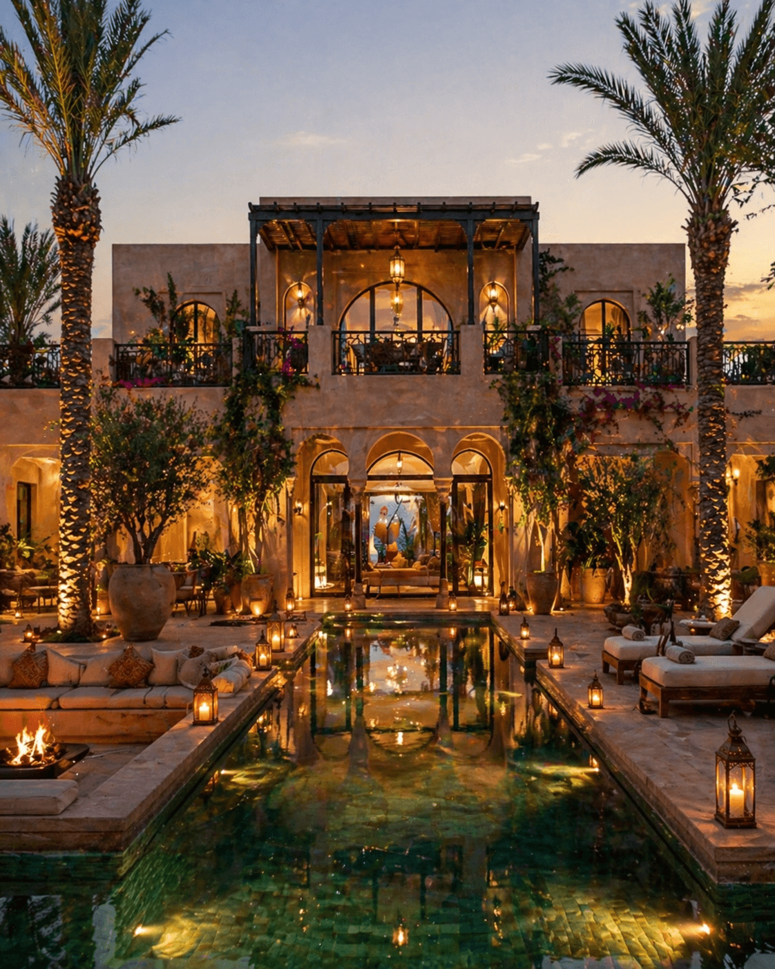 Marrakech villa with palm garden